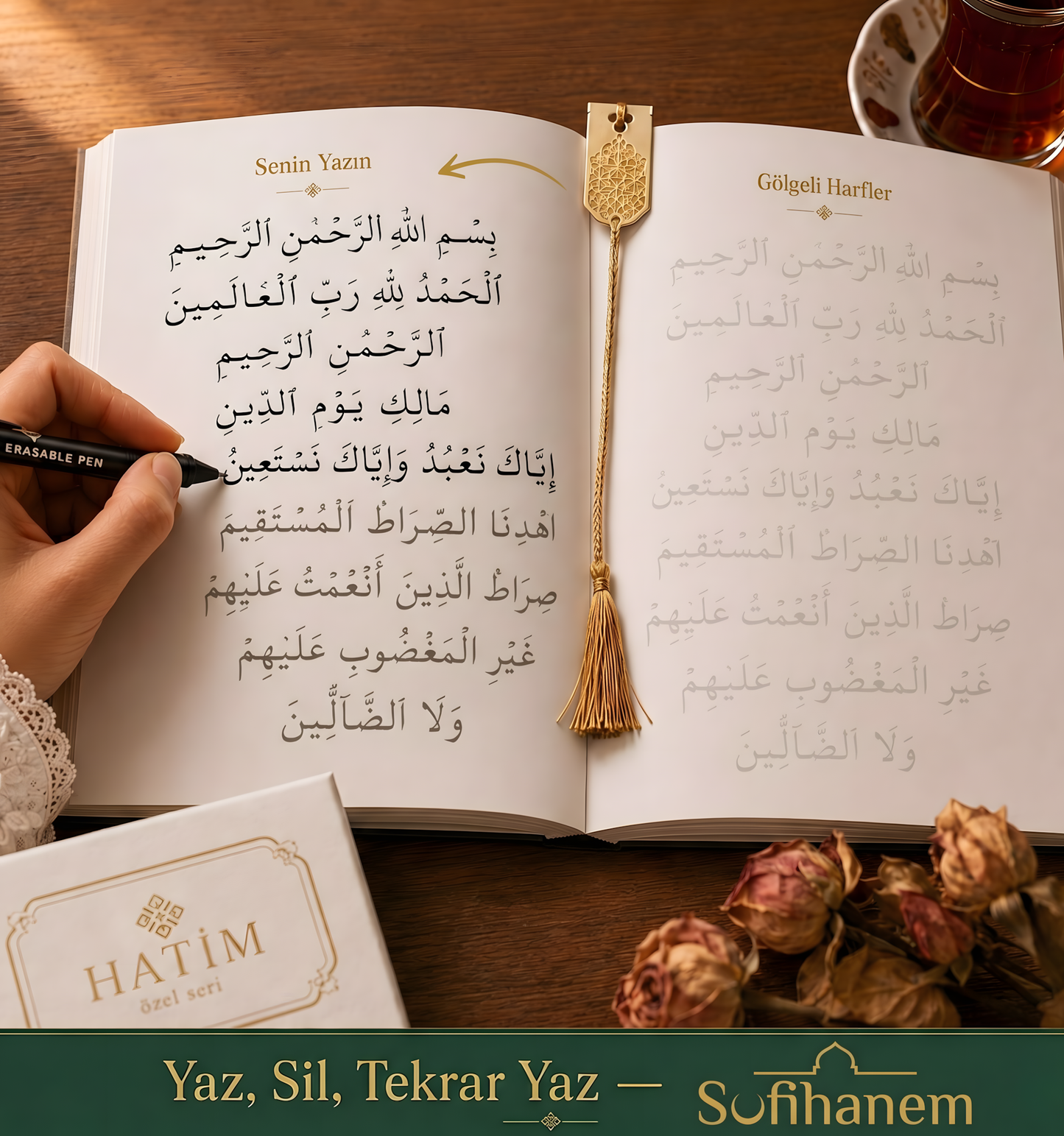 Sufihanem™ Gölgeli Kur'an-ı Kerim Yazma Seti